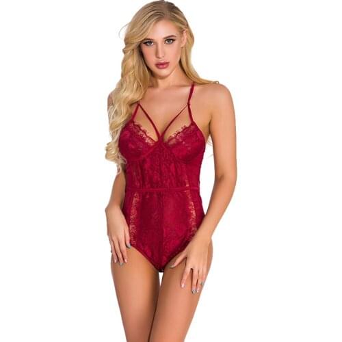 Summer Sleepswear sling hollow Mesh Lace Lingeries String Bodysuit Sexy Women Ladies Tight suit Erotik Lingeries