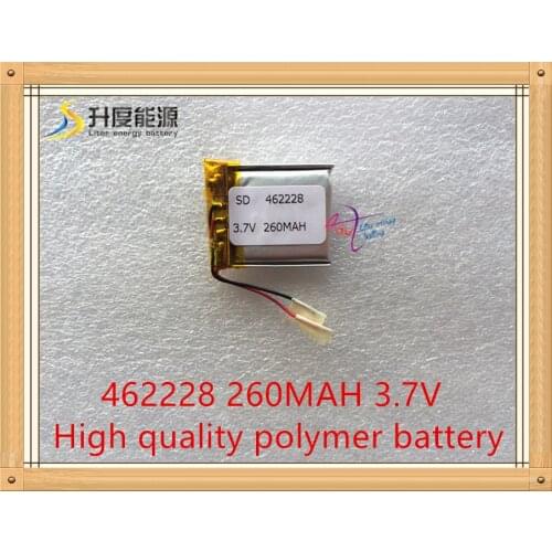 1pcs/Lot 3.7V,260mAH,[462228] Polymer lithium ion / Li-ion battery for SMART WATCH,bluetooth earphone,mp4,mp3,GPS,(A1 CELL)