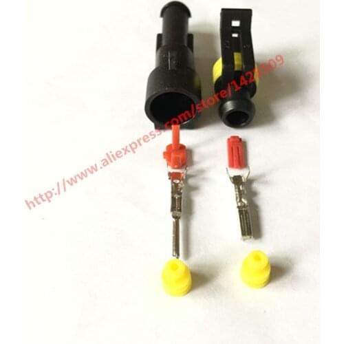 10 Set 1 Pin Female And Male Waterproof Electrical Wire Cable Automotive Connector Plug For Car 282103-1 282079-2