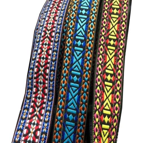 10yards/lot wide 4CM Woven Jacquard Ribbon geometric pattern for straps clothing accessory ZH-4907