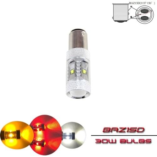 1x 7225 BAZ15D P21/4W White Red Amber Color 30W Auto Light Replace Bulb Car Styling Car Brake/Tail/Reverse/Turn Signal Lamp Bulb