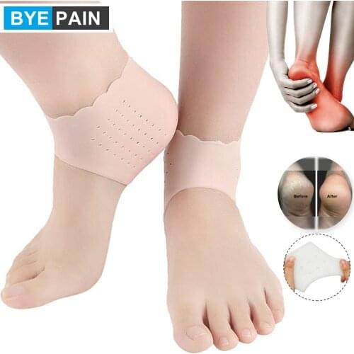 2Pcs BYEPAIN New Silicone Moisturizing Gel Heel Socks Plantar Fasciitis Heel Sleeves Relief Heel Pain and Cracked Heel Protector