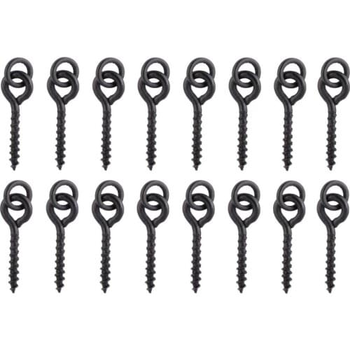 25/50pcs Steel Fishing Bait Screws Hair Rigs Hook Terminal Tackle Lure Hook Connectors with Ring Fishing Bait Holder Tool Kits