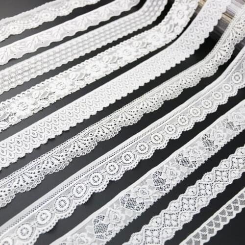 5 meters/lot) white elastic lace Fabric underwear stretch laces Trim DIY Crafts Sewing