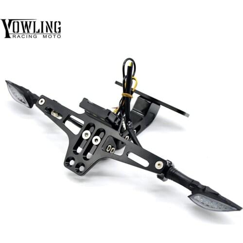 For YAMAHA Motorcycle Adjustable Angle Aluminum License Plate Frame Holder Bracket YZF R1 R3 R6 R15 R25 FZ6 MT-07 MT 07 09