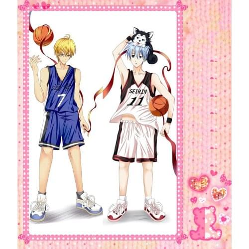 Anime Cartoon Kuroko No Basketball Double Bolster Hugging Pillow Case Pillow Cover Pillowcase Peach Skin 2 Way No.510083