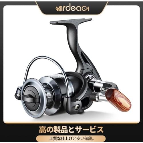 Ardea Spinning Reel 12BB 5.2:1 Gear Ratio Metal Spool Ball Bearings Interchanged Left/Right Wooden handshake Rock Long Casting