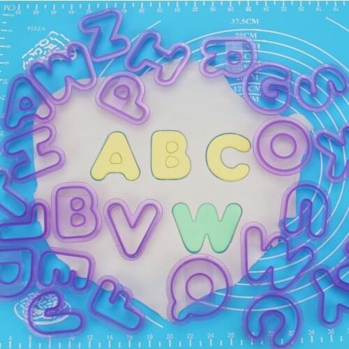 Free Shipping Plastic 26 English Uppercase Letters Fondant Cake Stamps Cookie Pressing Molds set