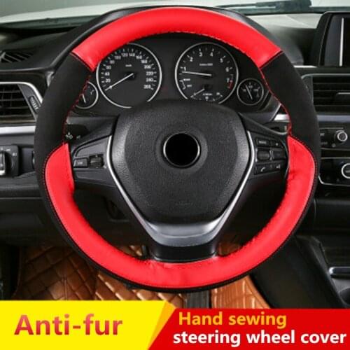 Hand Stiching Sewing Steering Wheel Cover With needles and thread Microfiber Leather Car Auto Steering-Wheel Case Covers DIY