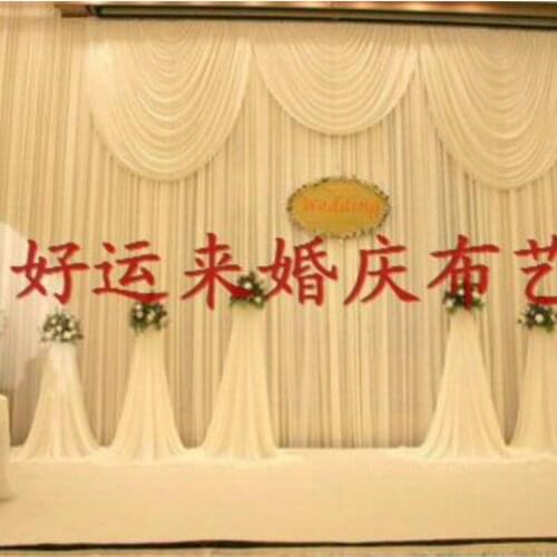 2017 waterfall wedding backdrops,wedding stage drape decoration mariage,pure white wedding backdrop white curtain for wedding