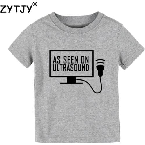 As seen on Ultrasound Letters Print Kids tshirt Boy Girl t shirt For Children Toddler Clothes Funny Top Tees Drop Ship Y-56