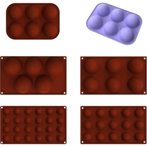 Round Shape Cake Mold Chocolate Dessert Baking Candy Fondant Silicone Mold Half Ball Sphere DIY Decorating Pudding Cookie Pastry