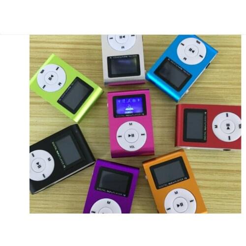 50 pcs New Mini USB Metal Clip MP3 Player with LCD Screen Support 32GB Micro SD TF Card Slot Digital Mp3 Music Player Hot