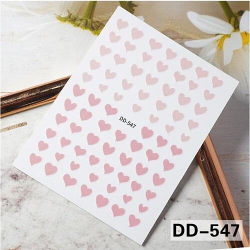 10PCS Love and Peach Heart Nail Sticker DIY Art Color Sugar Color Fruit Bright Star Nail Slider Decoration Accessories Sticker