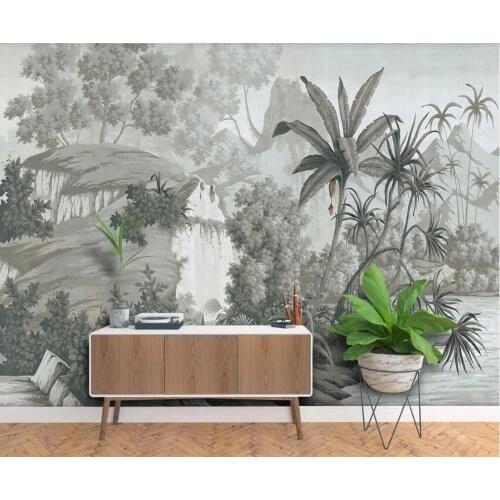 XUE SU Wall covering professional custom wallpaper mural European nostalgic hand painted rainforest banana palm mural background