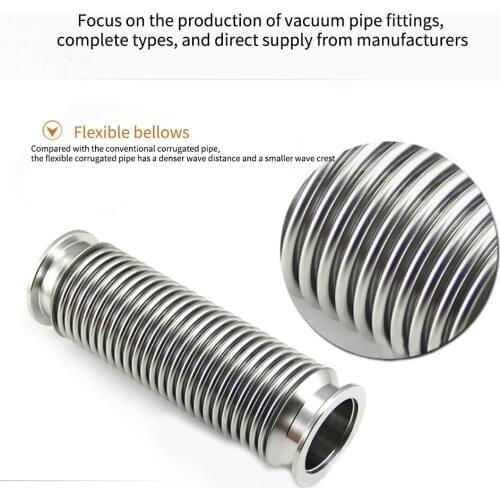 Stainless Steel KF40 150mm Vacuum flexible Bellows Pipe/ stretch bellow