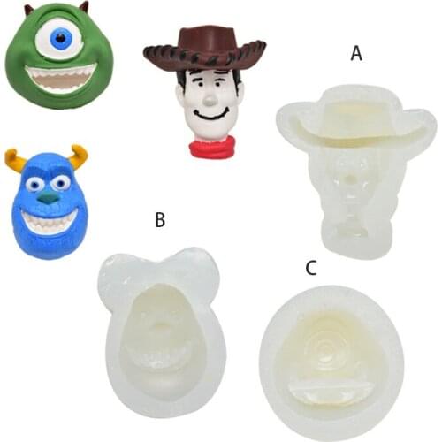 New Cartoon Characters DIY Modeling Car Aromatherapy Plaster Mold Fondant Chocolate Cake Decoration Silicone Mold Baking Tools