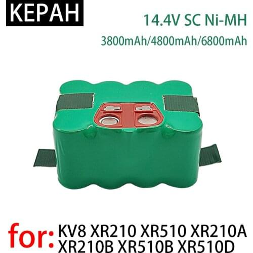 NEW 14.4V SC Ni-Mh Battery 3800mAh-4800mAh-6800mAh Vacuum Cleaner Kehr Robot for KV8 XR210 XR510 XR210A XR210B XR510B XR510D