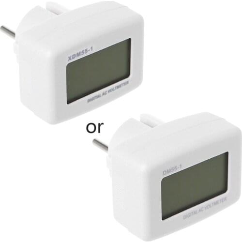 New DM55-1 EU Plug Blue Digital LCD Display AC 85-260V Voltage Tester Voltmeter