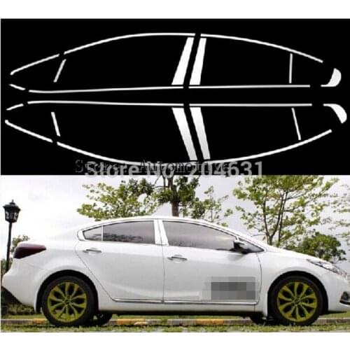 High Quality stainless steel full window trims+pillar post trim 22pcs for KIA K3 Cerato 2013 2014