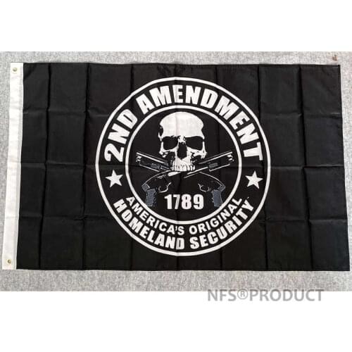 2nd Amendment Flag Americas Original Homeland Security 3x5 Feet Polyester Printed Decorative American Flags and Banners