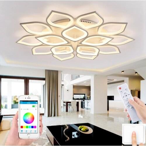 Modern led chandelier living room bedroom dining room LED ceiling lamp hotel villa chandelier lamp remote control APP control la
