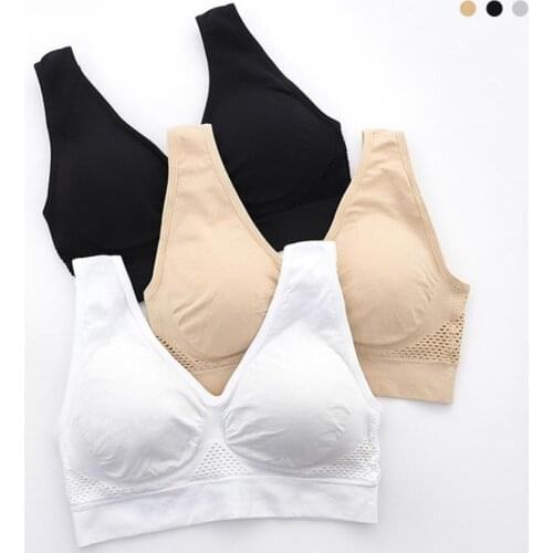 Plus Size Women Shockproof Breathable Wireless Push-up Vest Bra Sport Underwear бюстгальтеры для женщин 2021