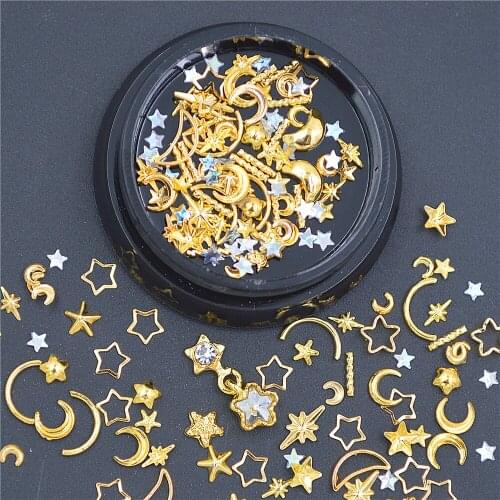 1 jar metal 3D Gold sliver mixed style micro caviar beads pearl Nails Art Decorations rhinestones DIY Manicure accessoires tools