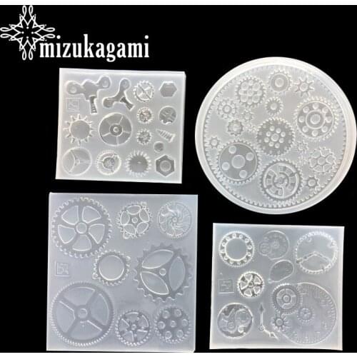 1pcs UV Resin Jewelry Liquid Silicone Mold Punk Style Gear Resin Charms Pendant Molds For DIY Intersperse Decorate Making