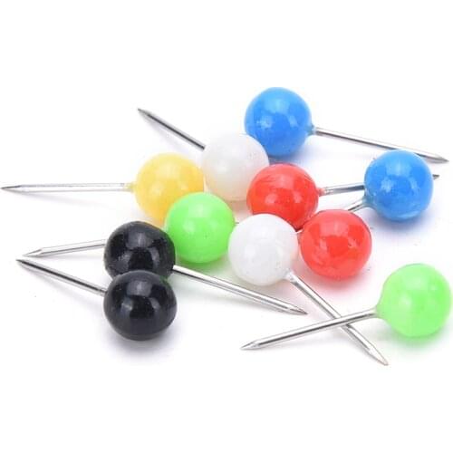 100Pcs Sewing Pin Colorful Dressmaking Straight Pins Round Head Color Faux Pearl Corsage 4*15mm 5*16mm 6*17mm
