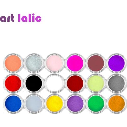 18 Colors Acrylic Powder Nail Decoration For Nail Art Powder Sparkle Dust Acrylic UV Powder Dust Carving Sculpture Pigment