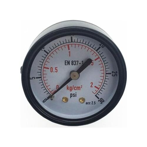 2 Inches Back Mouting Air Pressure Gauge For Gas Liquid Measurement 0-30 PSI (0-2.1KG/CM2) 1/8NPT