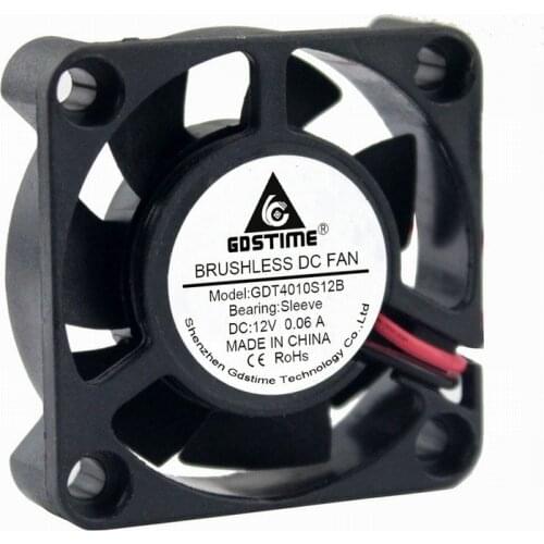 2 PCS 4010 4cm Cooler FAN 40mm 40x40x10mm 4010s 2PIN 12V DC Cooling Heatsink Radiator Fan