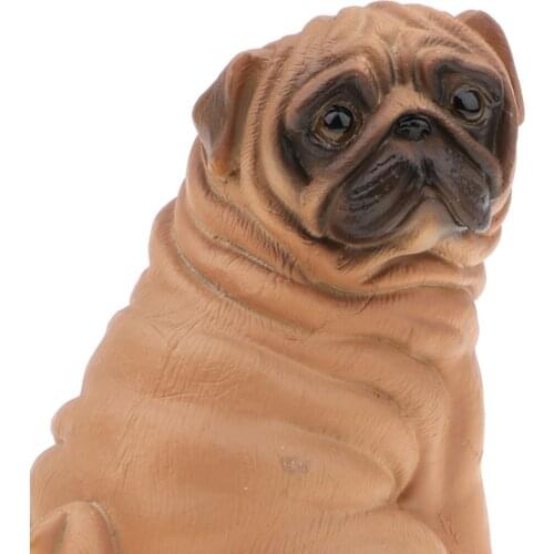 4 . 25 Inch Simulation Pug Dog Model Figurine Kids Toy Ornament - Yellow Color