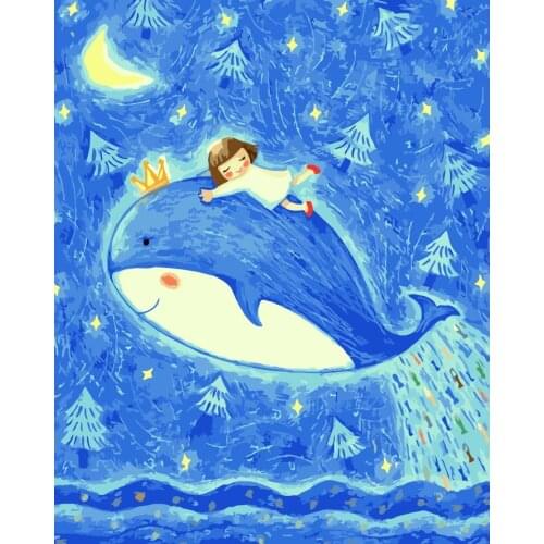 40x50cm diy frame fantasy cartoon oil painting by numbers kits Acrylic Paint By Numbers On Canvas Handpainted landscape Painting