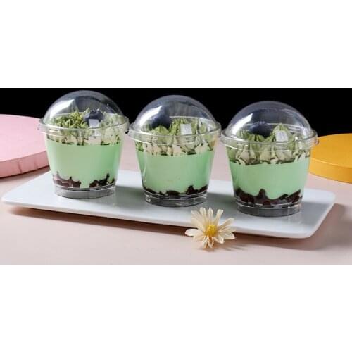 50pcs Net red Mousse cup disposable sawdust cup plastic transparent cup thickened ice cream cup pudding cup dessert cup with lid