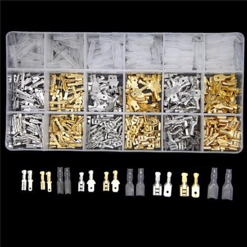 540Pcs/Set Insulated Electrical Wire Crimp Terminals 2.8/4.8/6.3mm Spade Connectors Assortment Kit with Box