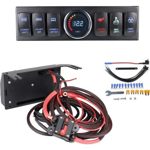 6 Rocker Switch Pod Panel Control Bracket Switches Control System for Jeep Wrangler JK JKU 07-18