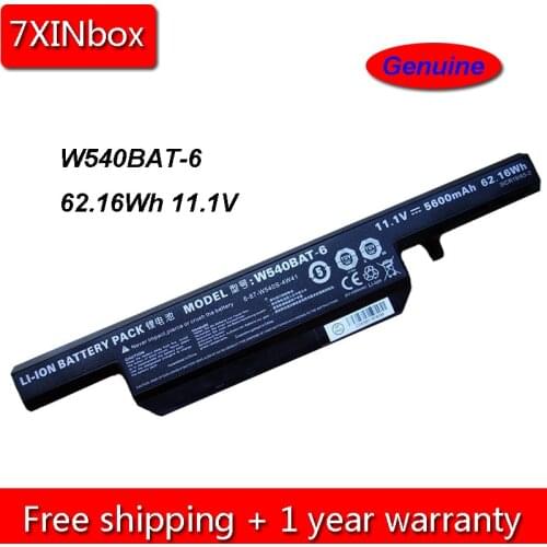 7XINbox 62.16Wh 5600mAh 11.1V Genuine W540BAT-6 Laptop Battery For Clevo W540EU W550 W550EU W55EU 6-87-W540S-427 6-87-W540S-4W41