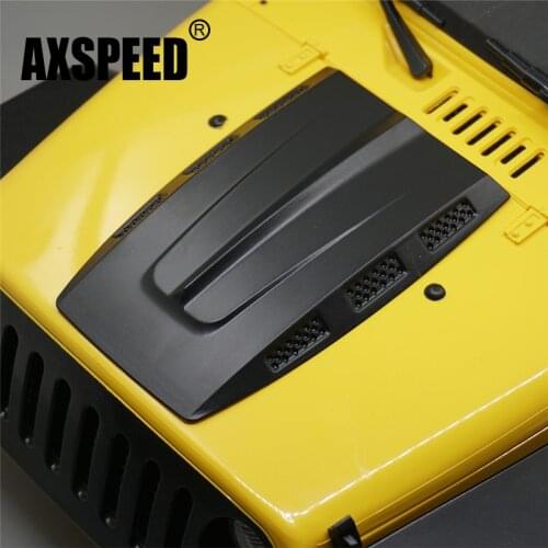 AXSPEED ABS Plastic Engine Hood for Rock Crawler RC 1/10 Tamiya CC01 Axial SCX10 D90 Jeep Wrangler Rubicon Body Shell Black