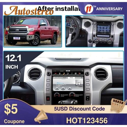 Android 9 PX6 Tesla Style Car Radio GPS Navigation For Toyota Tundra 2014-2020 Multimedia Player Auto Stereo Head Unit Audio DSP