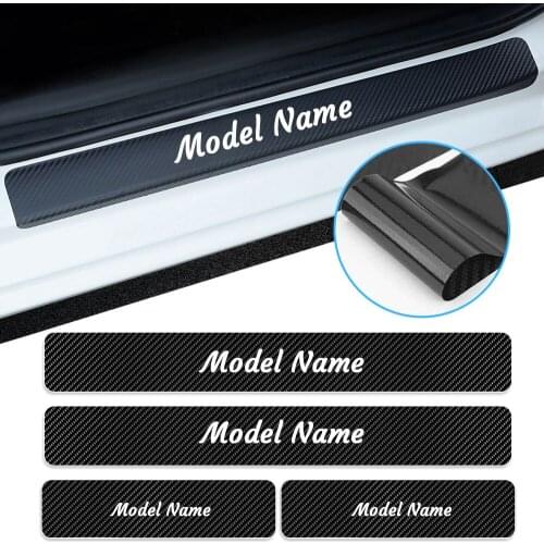 Car Door Sill Scuff Plate Cover For Peugeot Rifter Door Threshold Guard 4D Carbon Fiber Vinyl Sticker Car Accessories 4Pcs