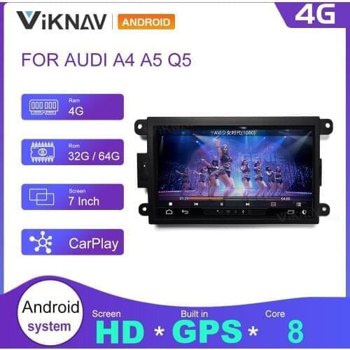 Car Radio Head Unit for Audi A4 A5 Q5 2009-2017 Android Screen Car Audio Multimedia Player GPS Navigation Carplay Mirror Link