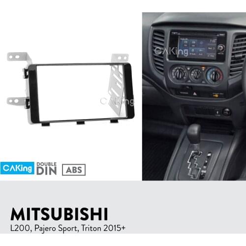 Car Fascia Radio Panel for MITSUBISHI L200, Pajero Sport, Triton 2015+ Dash Kit Install Facia Plate Adapter Console Bezel Cover