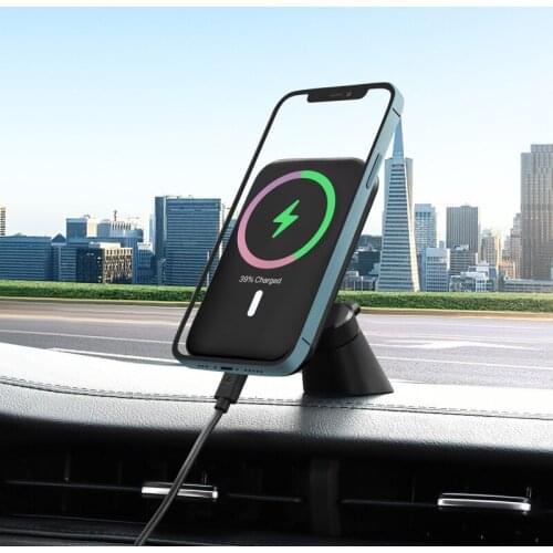 15W Car Wireless Charger For IPhone 12 Pro Max Magnetic M6 Fast Charging Car Phone Holder Auto Replacement Parts