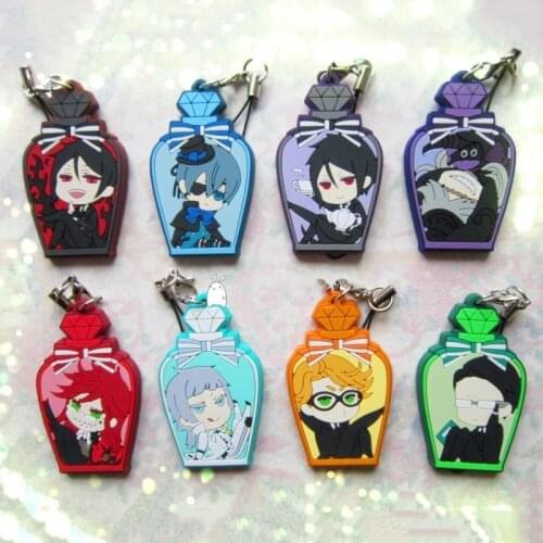Bo Chyan Ciel Devil Sebastian Dagger In The Bottle Key chain Portachiavi Keyring Phone Strap Pendant Cars Bags Collection Gift