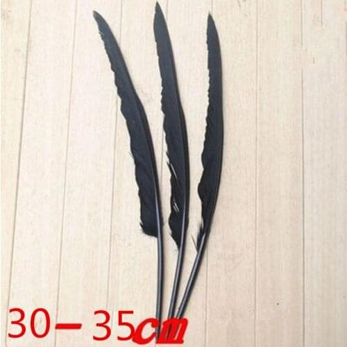 Black Long Goose Feathers Turkey Jewelry Findings Festival Wedding Party Decor Craft Feather 50pcs 30-35cm
