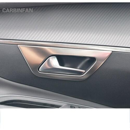 Stainless steel inner door handle frame decoration Covers Car accessories Styling handle sticker For Peugeot 5008 2017 2018 C427