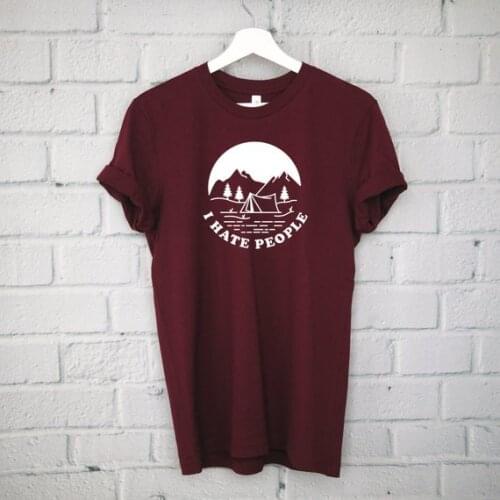 I Hate People T-Shirt, Happy Camper Shirt, Camping Shirt, Hiking Shirt, Adventure Shirt, Camping Gift, Camping, Mountains-D951