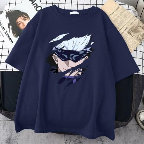 Jujutsu Kaisen Anime Print T-Shirts Male Funny Casual Tee Shirts Tops Trendy Vintage Clothing Summer Oversized Tshirt For Men